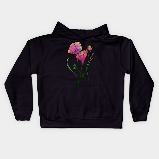 Flower pink Kids Hoodie by JulietLake